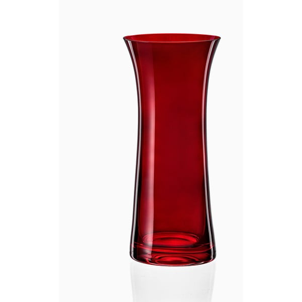 Czerwony szklany wazon Crystalex Extravagance, wys. 24,8 cm