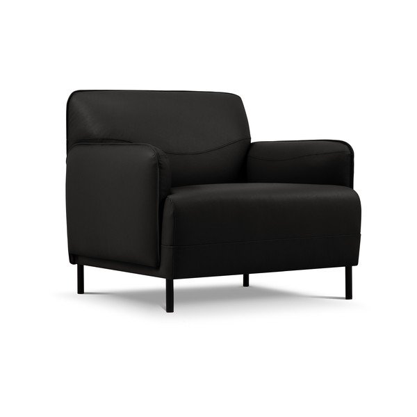 Czarny skórzany fotel Windsor & Co Sofas Neso