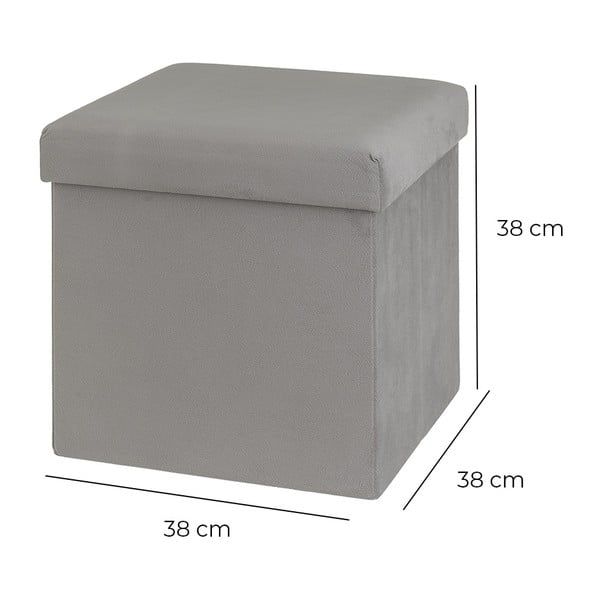 Jasnoszary aksamitny puf Estela – Casa Selección-image-2