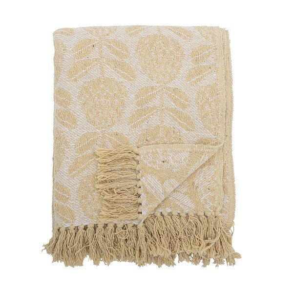 Żółty koc z mieszanki bawełny 130x155 cm Pratello – Bloomingville
