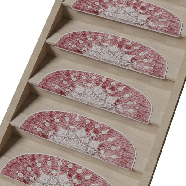 Jasnoczerwone dywaniki na schody zestaw 16 szt. 20x65 cm Chakra – Vitaus-image-1