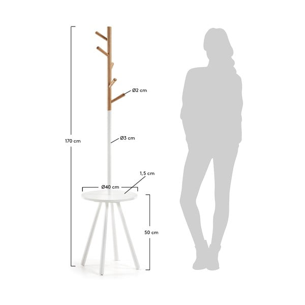 Biały wieszak stojący Kave Home Bren-image-3