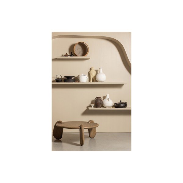 Brązowy okrągły stolik z blatem w dekorze orzecha ø 100 cm Imbue – BePureHome-image-4