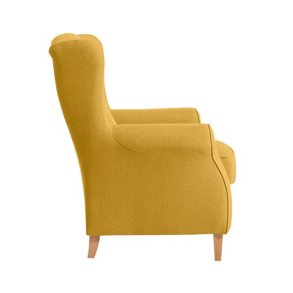 Żołty fotel uszak Max Winzer Lorris Yellow-image-3