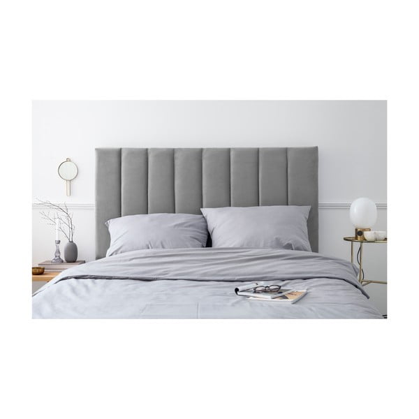 Jasnoszary tapicerowany zagłówek 140x120 cm LA – Cosmopolitan Design-image-3