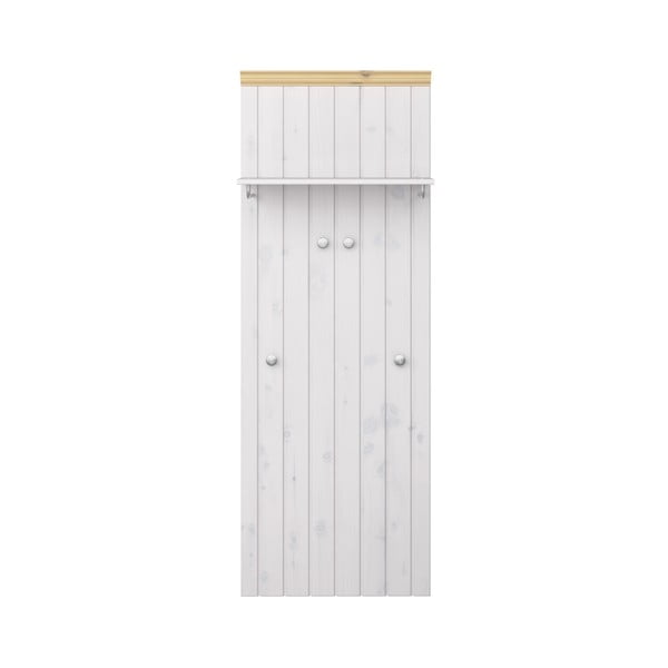 Mlecznobiały wieszak ścienny z drewna sosnowego Steens Monaco, 52x145 cm