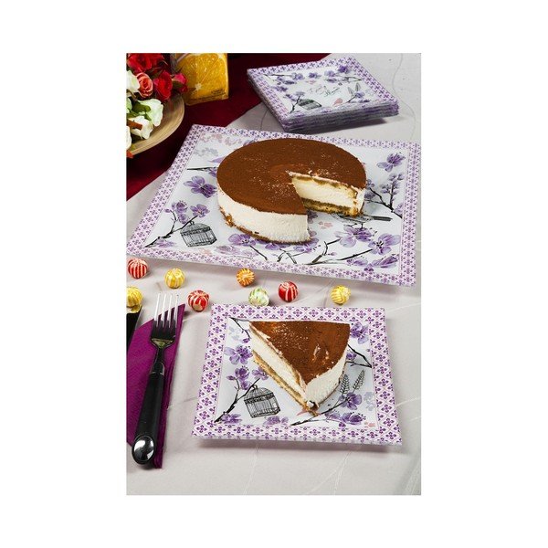 Fioletowo-biały komplet 7 talerzy deserowych Mezzo-image-2