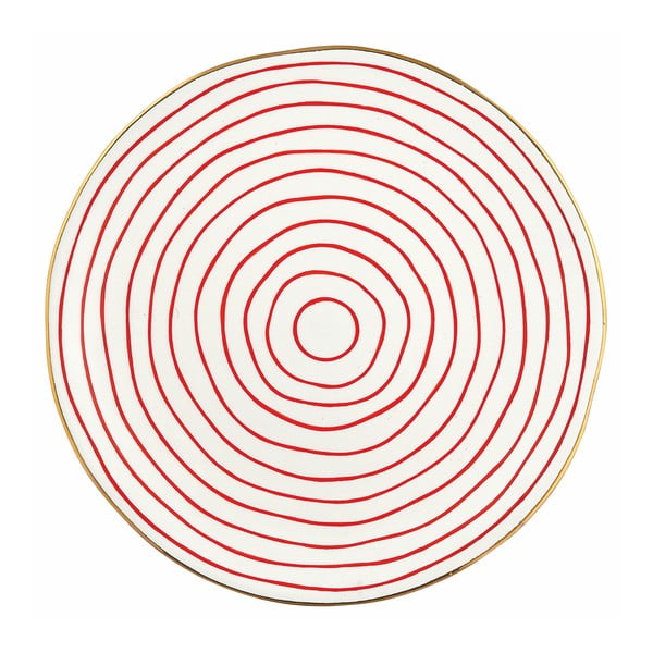 Talerz z czerwonym wzorem Green Gate Alice, ⌀ 25,3 cm