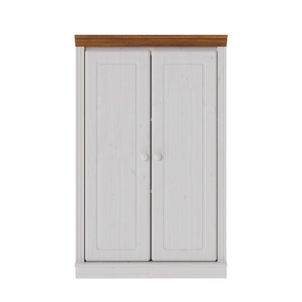 Biała/w bursztynowym kolorze szafka z litego drewna sosnowego 74x118x35 cm Anita – Støraa