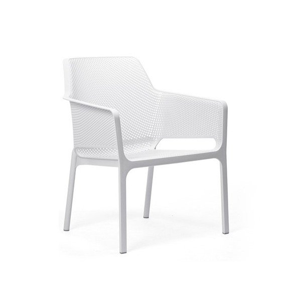 Biały fotel ogrodowy Nardi Garden Net Relax