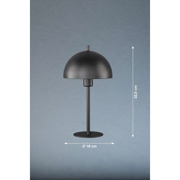 Czarna lampa stołowa z metalowym kloszem (wysokość 33,5 cm) Kia – Fischer & Honsel-image-2
