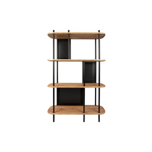 Czarny stalowy regał Leitmotiv Sole, 80x118 cm