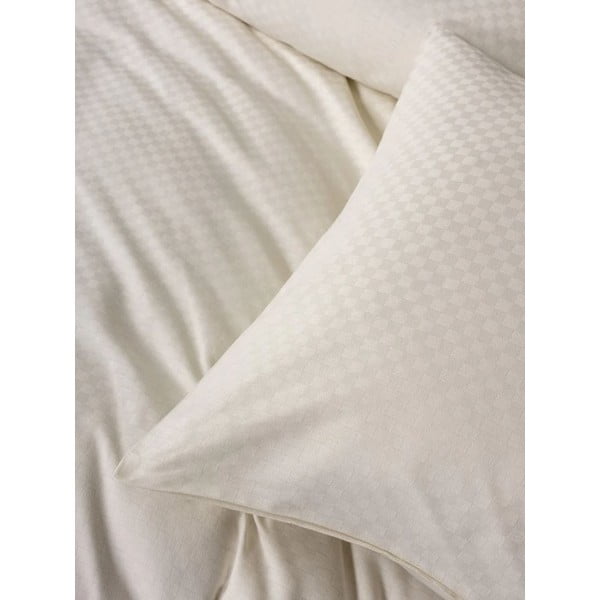 Beżowa pościel jednoosobowa z bawełny renforcé 140x200 cm Checkered – Mila Home Luxury-image-3