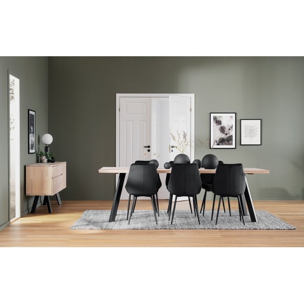 Czarne aksamitne krzesła zestaw 2 szt. Sierra – Rowico-image-2