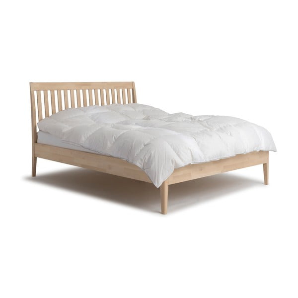 Łóżko 2-osobowe ręcznie wykonane z litego drewna brzozowego Kiteen Matinea, 160x200 cm
