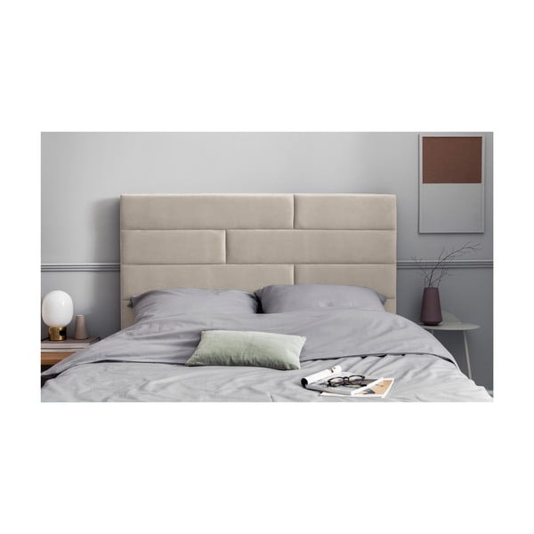 Beżowy tapicerowany zagłówek 160x120 cm NY – Cosmopolitan Design-image-3