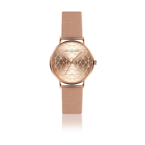 Damski zegarek z paskiem ze stali nierdzewnej w kolorze różowego złota Emily Westwood Sophia