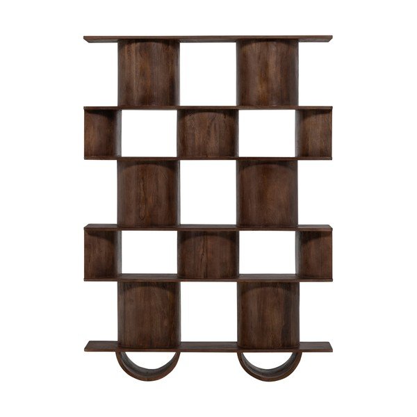 Ciemnobrązowy regał z litego drewna mango 130x180x35 cm Sinne – WOOOD-image-3