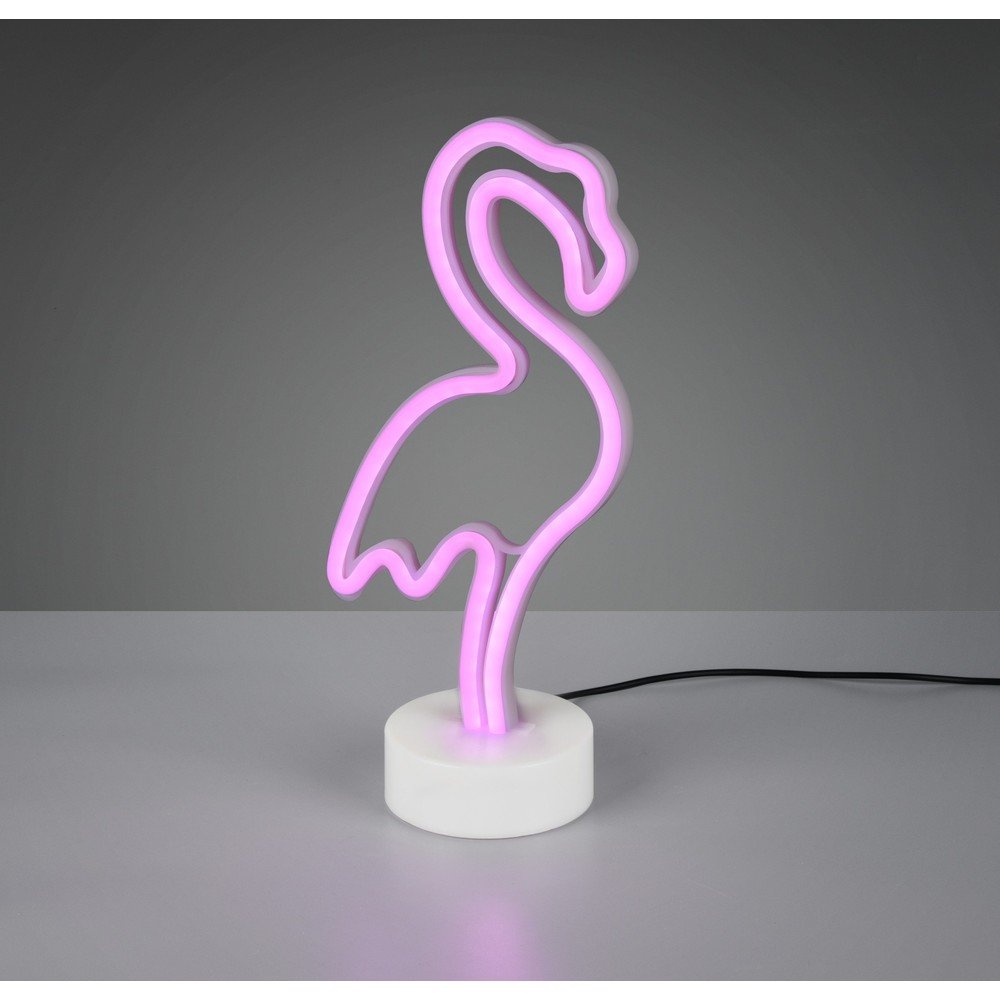 Biała lampa stołowa LED (wys. 29 cm) Flamingo – Reality (zdjęcie 3)