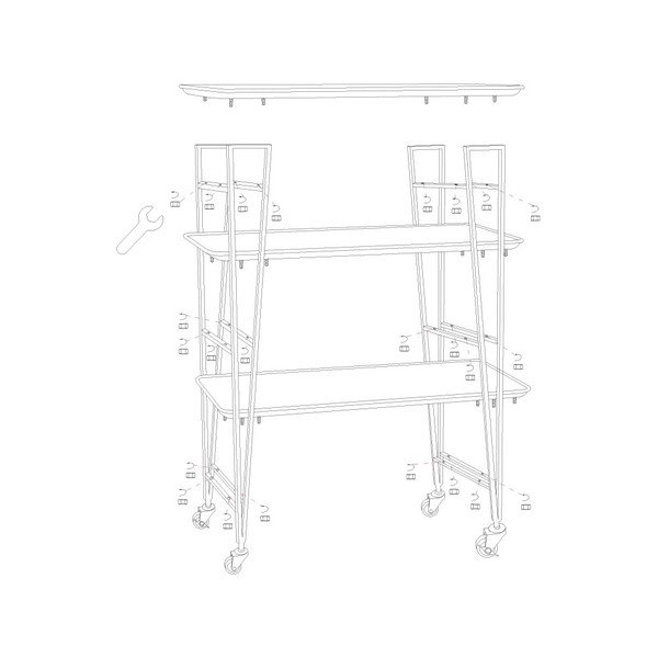 Żelazny wózek z 3 półkami Mauro Ferretti Industry-image-4