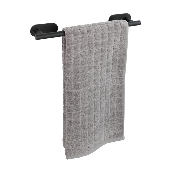 Czarny matowy wieszak na ręczniki ze stali nierdzewnej Wenko Orea Turbo-Loc®-image-1