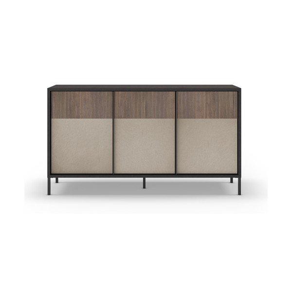 Antracytowo-jasnobrązowa niska komoda 156x86 cm Amalia – Marckeric