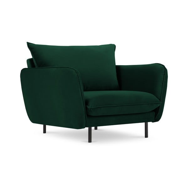 Ciemnozielony aksamitny fotel Vienna – Cosmopolitan Design