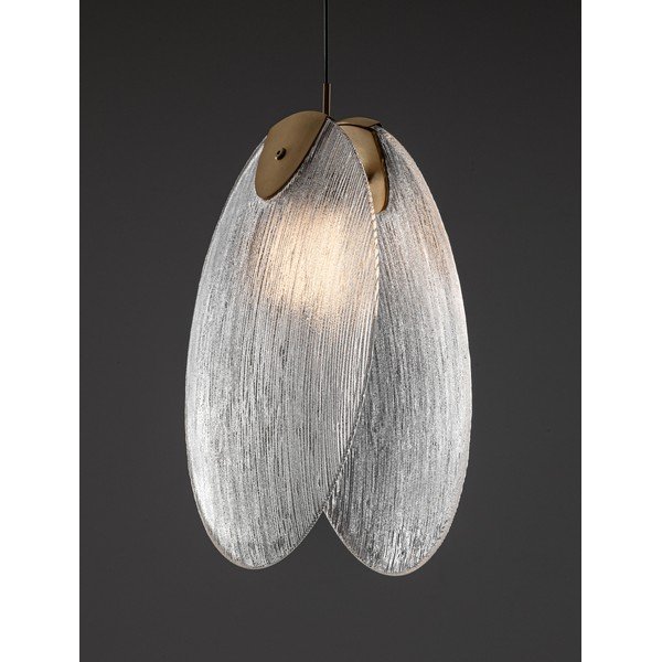 Stalowa lampa wisząca LED w kolorze mosiądzu ze szklanym kloszem Shelina – Nova Luce-image-1