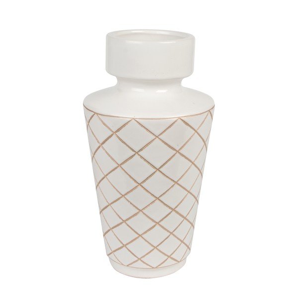 Biały wazon PT LIVING Carved Diamonds