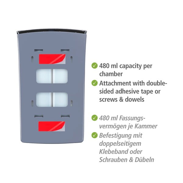Biały ścienny plastikowy dozownik do mydła 0.96 l Tartas – Wenko-image-3