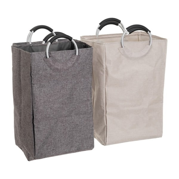 Szaro-beżowe tekstylne kosze na pranie zestaw 2 szt. – Casa Selección-image-1