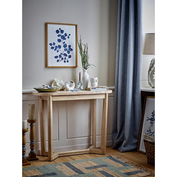 Konsola z litego drewna kauczukowego w naturalnym kolorze 35x100 cm Serrone – Bloomingville-image-4