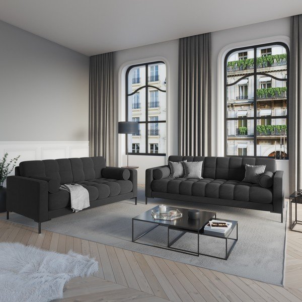 Szara aksamitna sofa Cosmopolitan Design Bali-image-1