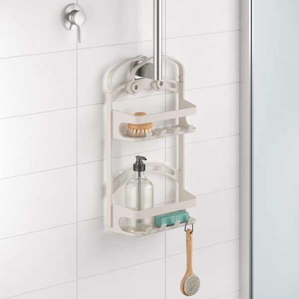 Szara wisząca plastikowa półka łazienkowa – Metaltex-image-1