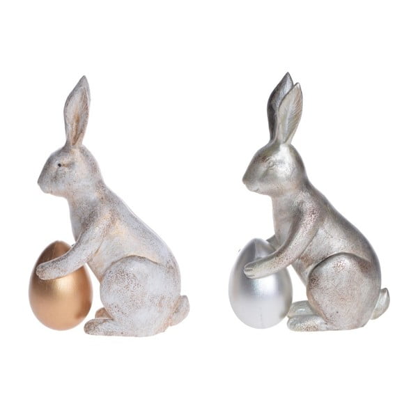 Zestaw 2 zajączków dekoracyjnych Ewqax Shiny Rabbit