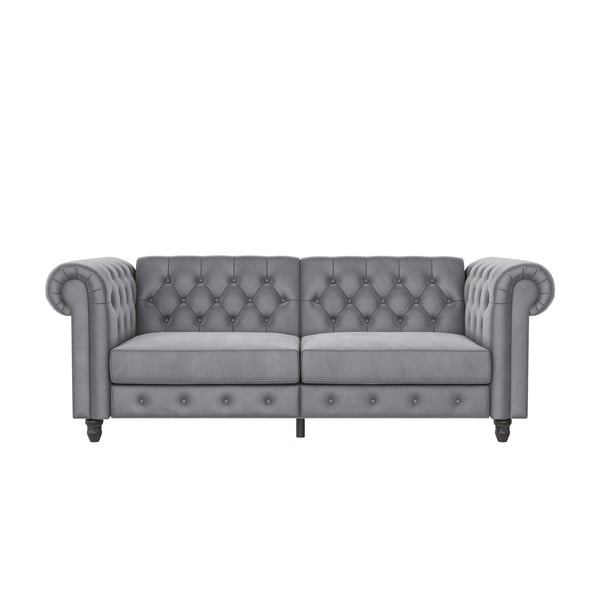 Jasnoszara aksamitna sofa 236 cm Felix – Støraa