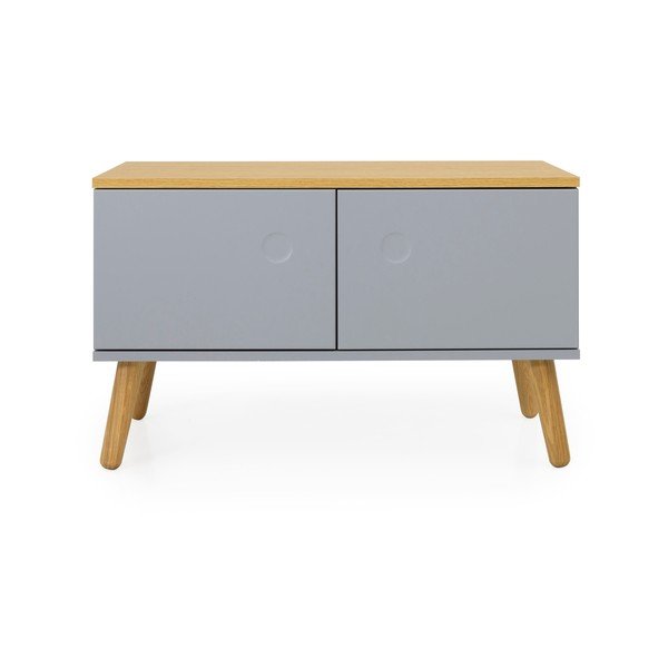 Szara komoda z nogami z drewna dębowego Tenzo Dot-image-1