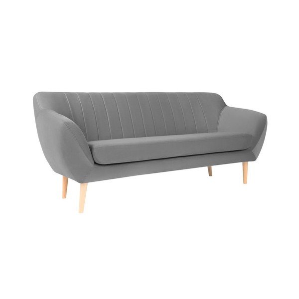 Szara aksamitna sofa Mazzini Sofas Sardaigne, 188 cm-image-2