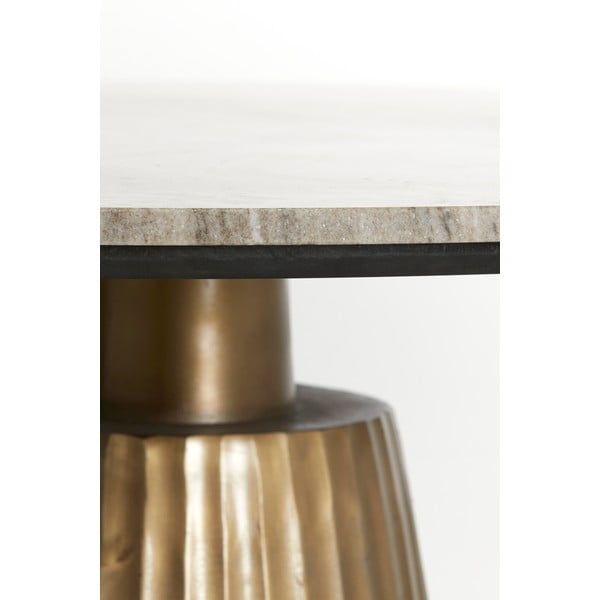 Okrągły stół w kolorze brązu z blatem w dekorze marmuru ø 100 cm Rianne – Light & Living-image-3