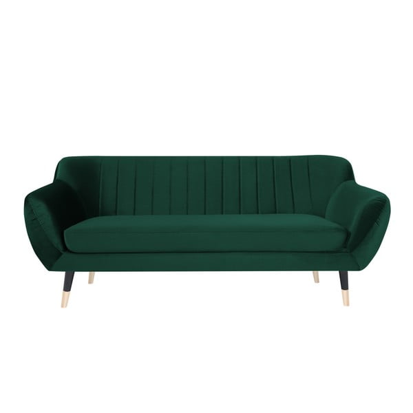 Zielona sofa z czarnymi nogami Mazzini Sofas Benito, 188 cm