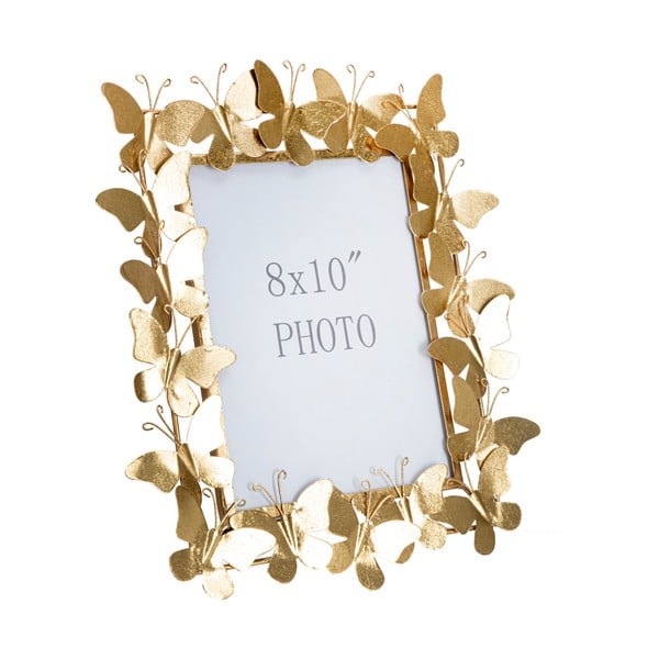 Metalowa ramka stojąca w kolorze złota 35x38 cm Butterfly – Mauro Ferretti-image-2