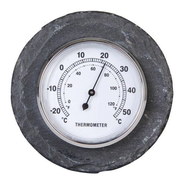 Wiszący zewnętrzny termometr z łupku Esschert Design, Ø 10 cm
