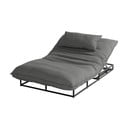 Ciemnoszary metalowy/tapicerowany leżak ogrodowy Emma – Hartman