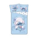 Niebieska bawełniana pościel dziecięca jednoosobowa 140x200 cm Lilo and Stitch "Wave" – Jerry Fabrics