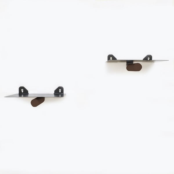 Czarne metalowe półki zestaw 2 szt. 21 cm Rod – Kalune Design-image-1