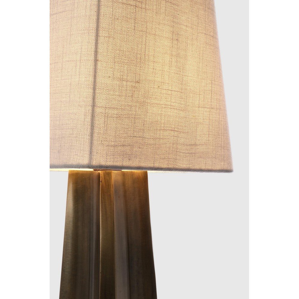 Metalowa lampa stołowa w kolorze złota z tekstylnym kloszem (wysokość 61 cm) Tripura – Bizzotto (zdjęcie 3)