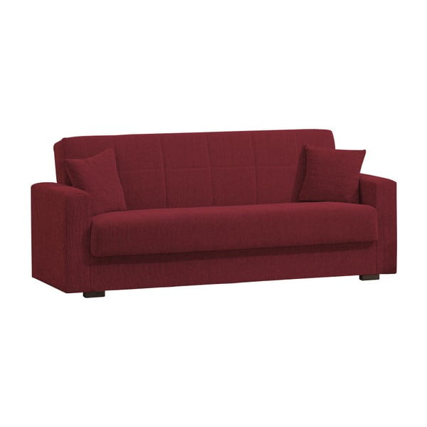 Czerwona trzyosobowa sofa rozkładana ze schowkiem Esidra Relax