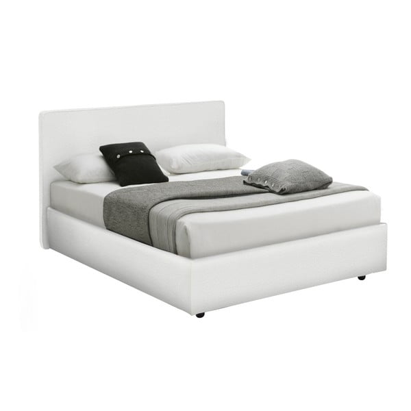 Białe łóżko ze schowkiem 13Casa Ninfea, 120x190 cm