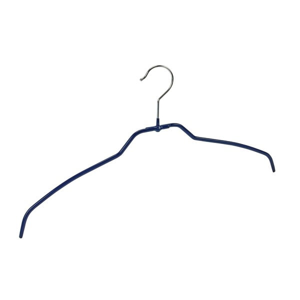 Komplet 4 niebieskich antypoślizgowych wieszaków na ubranie Wenko Hanger Slim