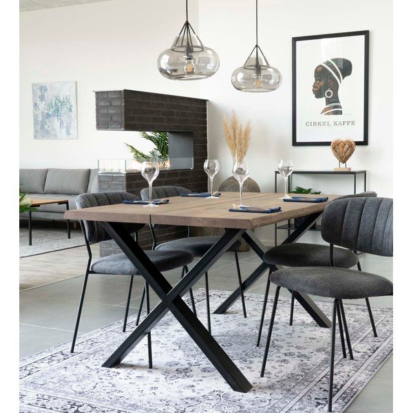 Stół z blatem z litego dębu House Nordic Toulon Smoked, 140x95 cm-image-1